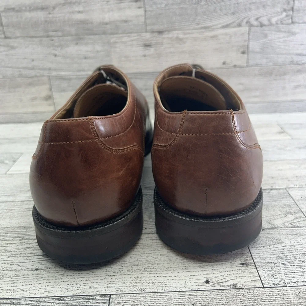 Johnston Murphy Signature Series Brown Sheepskin Oxford Dress Shoes‎ Men Sz 9.5W